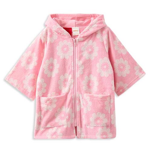 Milky Floral Terry Towelling Cover Up